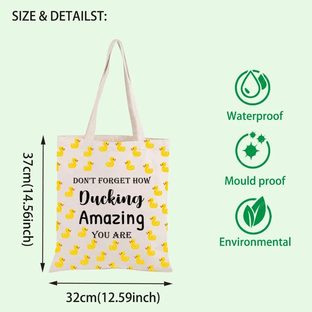Duck Lover Gift Duck Owner Cosmetic Bag Don’t Forget How Ducking Amazing You Are Makeup Bag Tote Duck Inspirational Gift (Ducking tote)