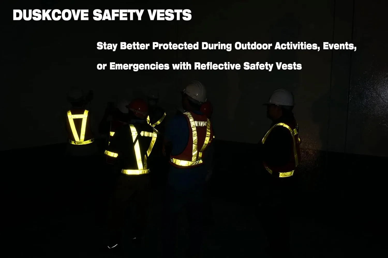 DUSKCOVE 10 Pack Hi Vis Safety Vests - Adjustable Bright Neon Color High Visibility Reflective Safety Straps Gear for Traffic Control, Running, Cycling