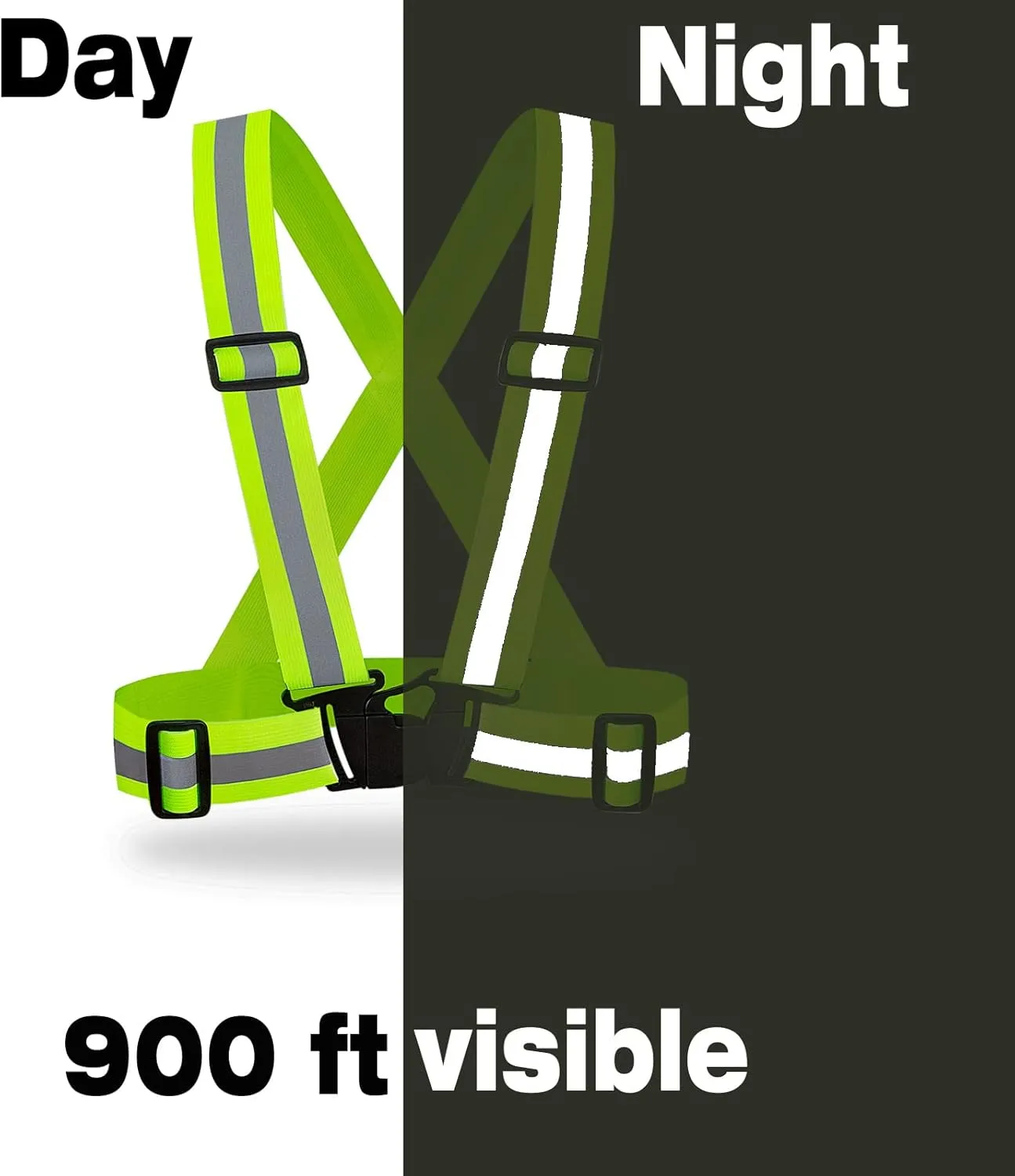 DUSKCOVE 10 Pack Hi Vis Safety Vests - Adjustable Bright Neon Color High Visibility Reflective Safety Straps Gear for Traffic Control, Running, Cycling