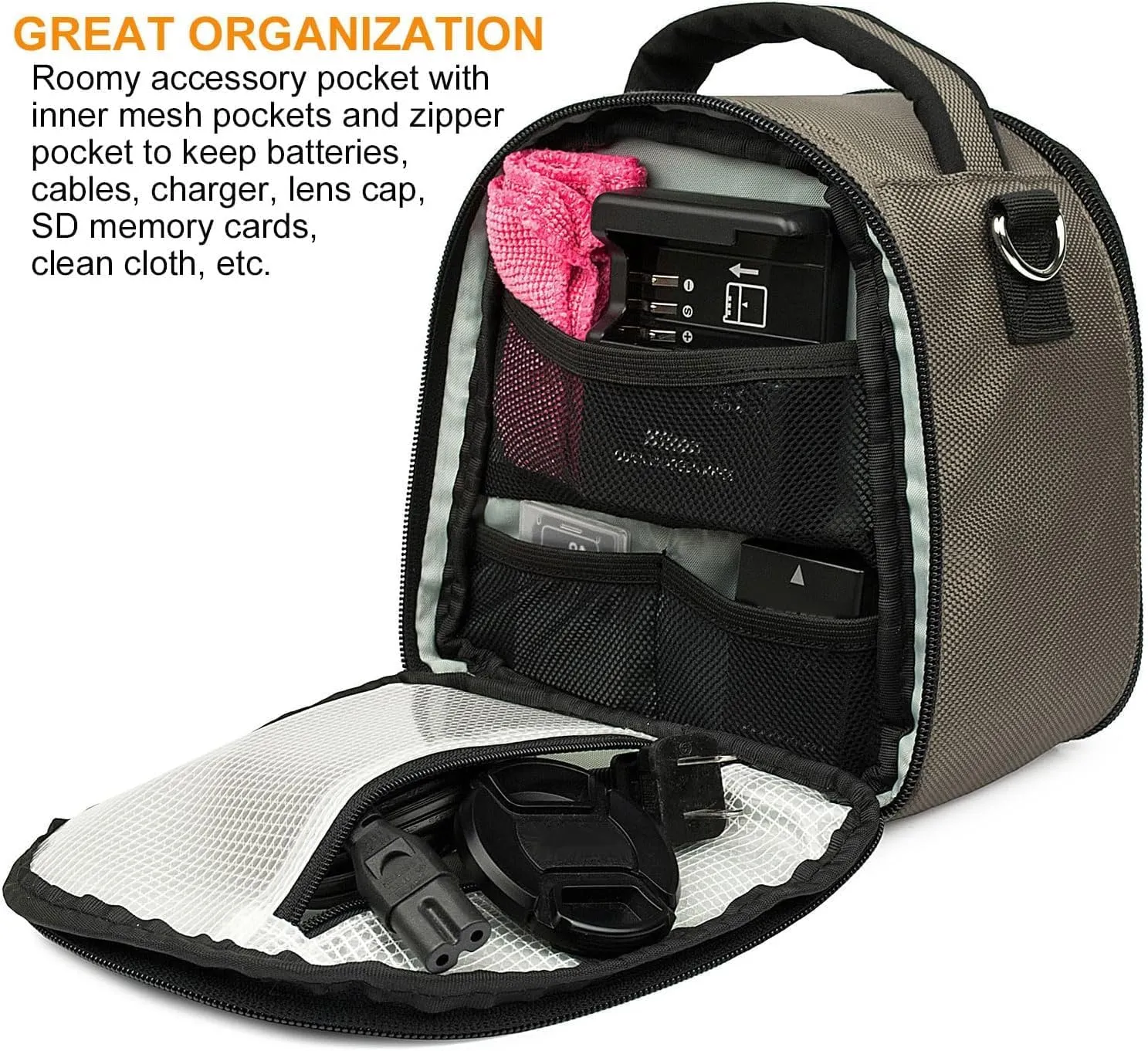 eBigValue DSLR SLR Camera Shoulder Bag Case Compatible With Alpha a6000 a6300 a6500 NEX5 NEX5N NEX6 NEX-6L/B NEX7 DSCH300/B RX10 IV