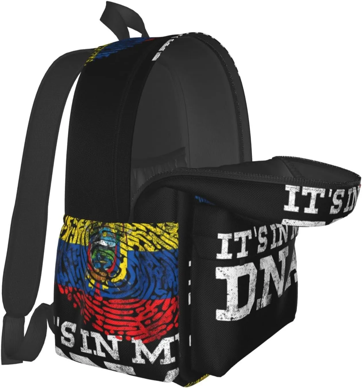 Ecuadorian Hispanic Ecuador Flag Laptop Commuter Backpack Shoulder Bag Casual Back Pack Daypack Bags With Side Pockets For Work Travel Daily Use