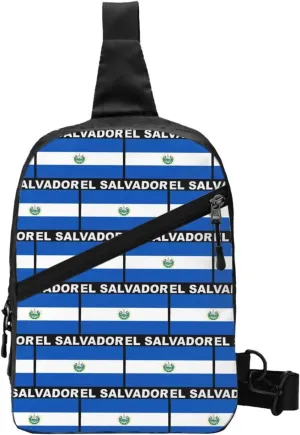 El Salvador Flag Crossbody Bag Portable Sling Bags Foldable Chest Daypack Reusable Sports Shoulder Backpack Diagonally Casual Rucksack Travel Bag