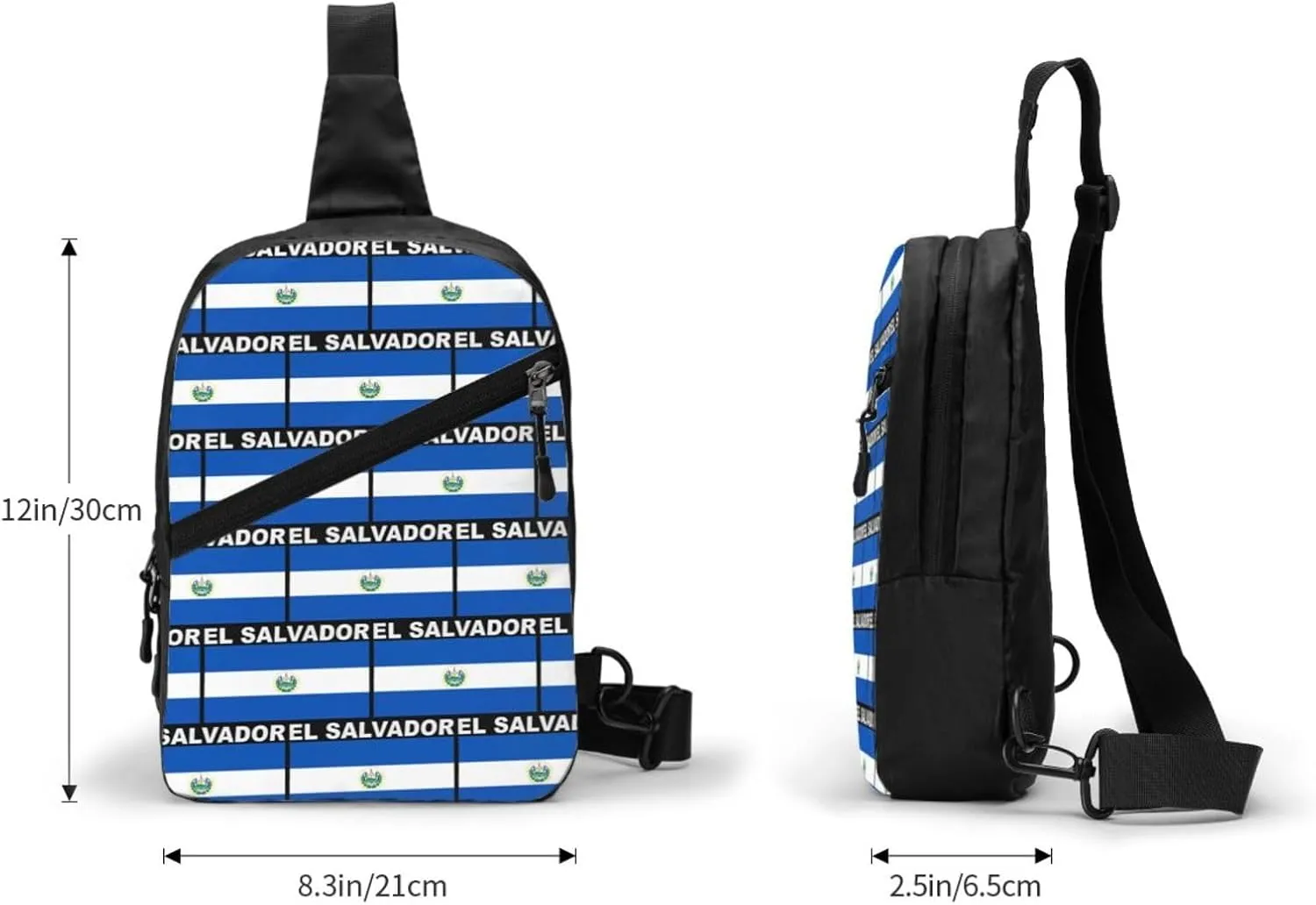 El Salvador Flag Crossbody Bag Portable Sling Bags Foldable Chest Daypack Reusable Sports Shoulder Backpack Diagonally Casual Rucksack Travel Bag