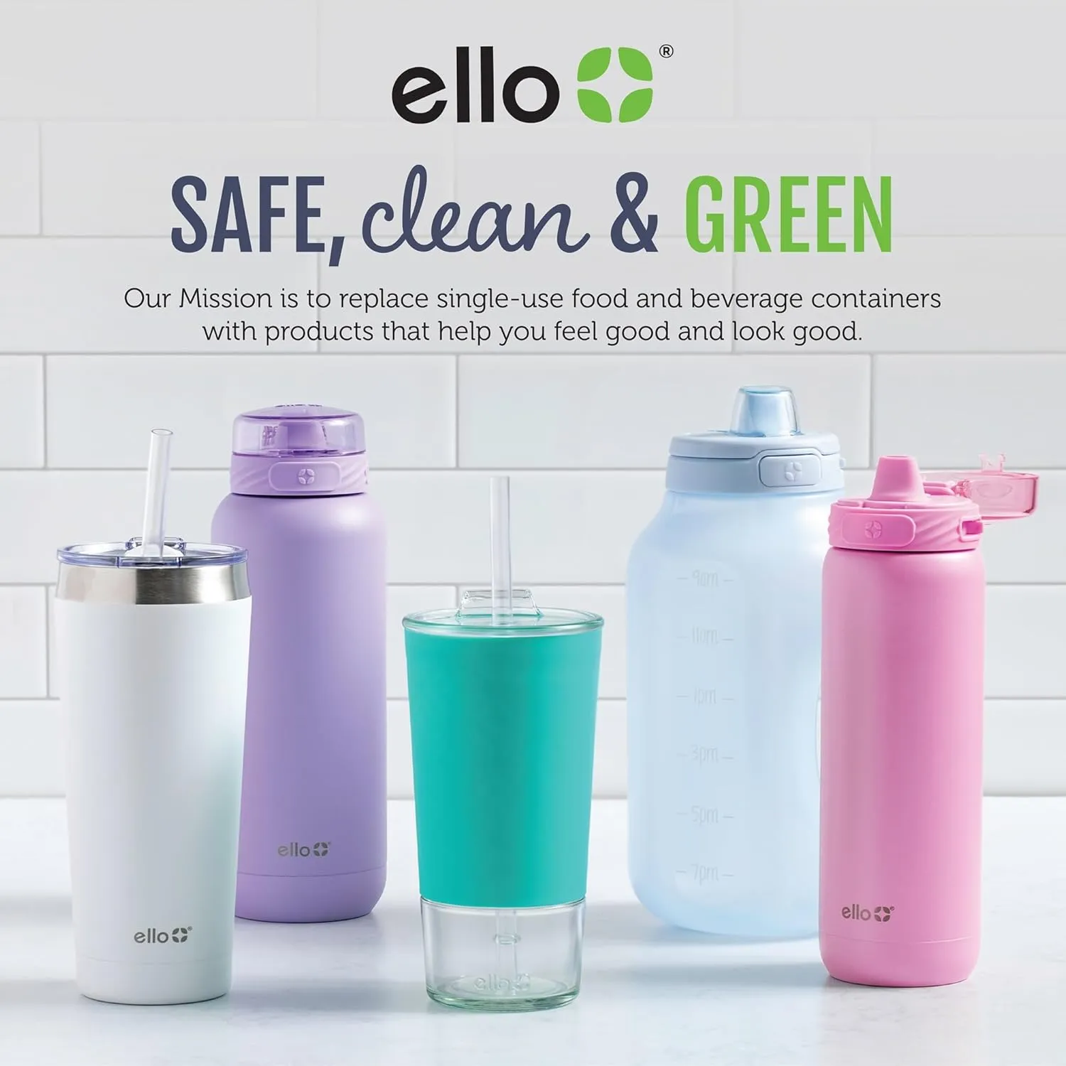 Ello Cooper Twist 40oz Stainless Steel Water Bottle with Chug Lid | Leak Proof | Double Walled and Vacuum Insulated | Built in Carry Loop | Dishwasher Safe | White
