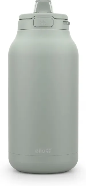 Ello Hydra 64oz Half Gallon Vacuum Insulated Stainless Steel Jug with Locking, Leak-Proof Lid and Soft Silicone Straw, Metal Reusable Water Bottle, Keeps Cold All Day