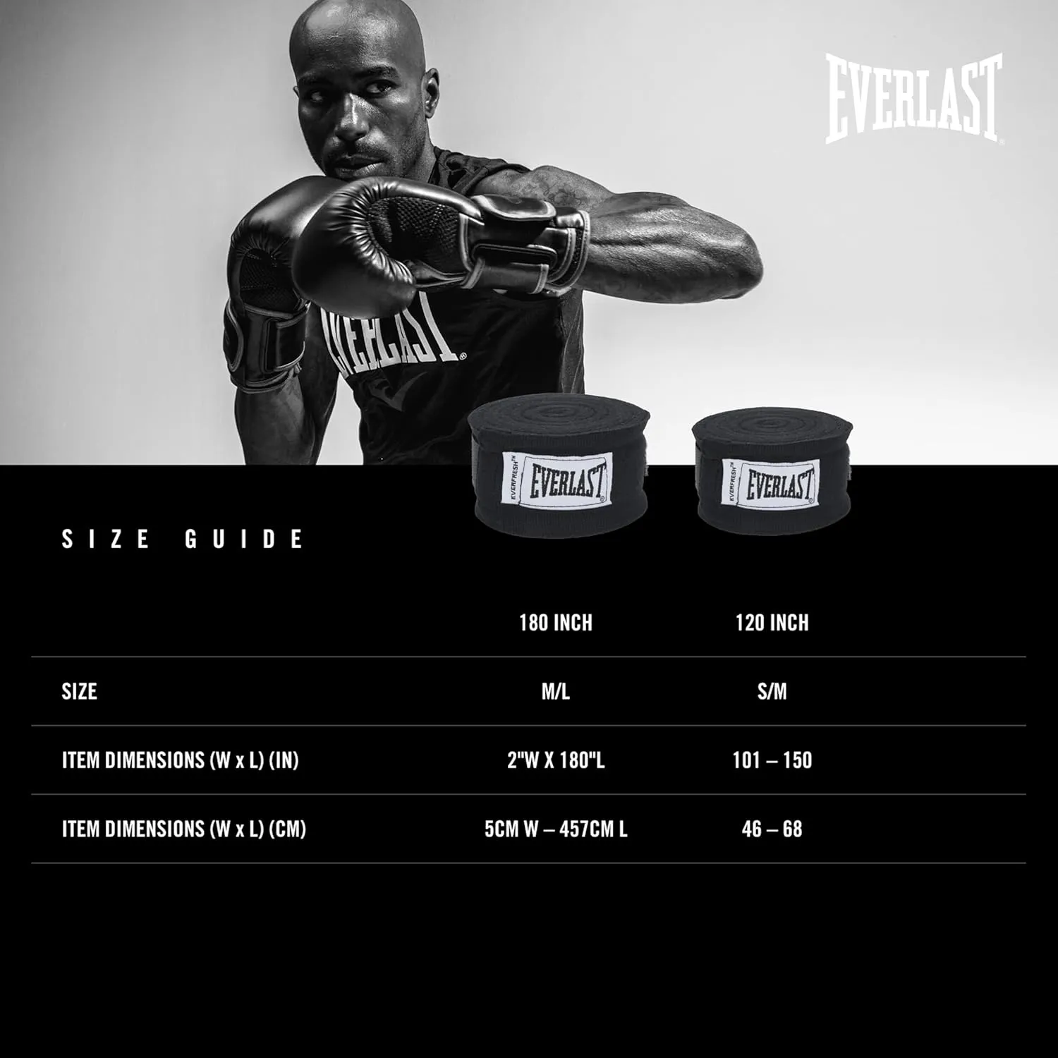 Everlast Boxing Handwraps, Machine Washable Speedbag Training and Martial Arts Hand Wrap