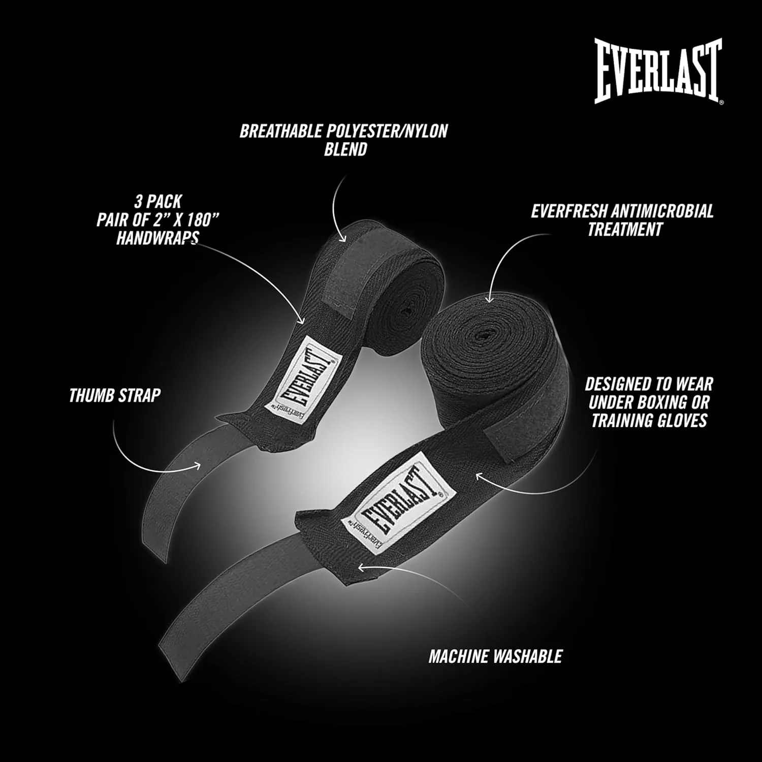 Everlast Boxing Handwraps, Machine Washable Speedbag Training and Martial Arts Hand Wrap