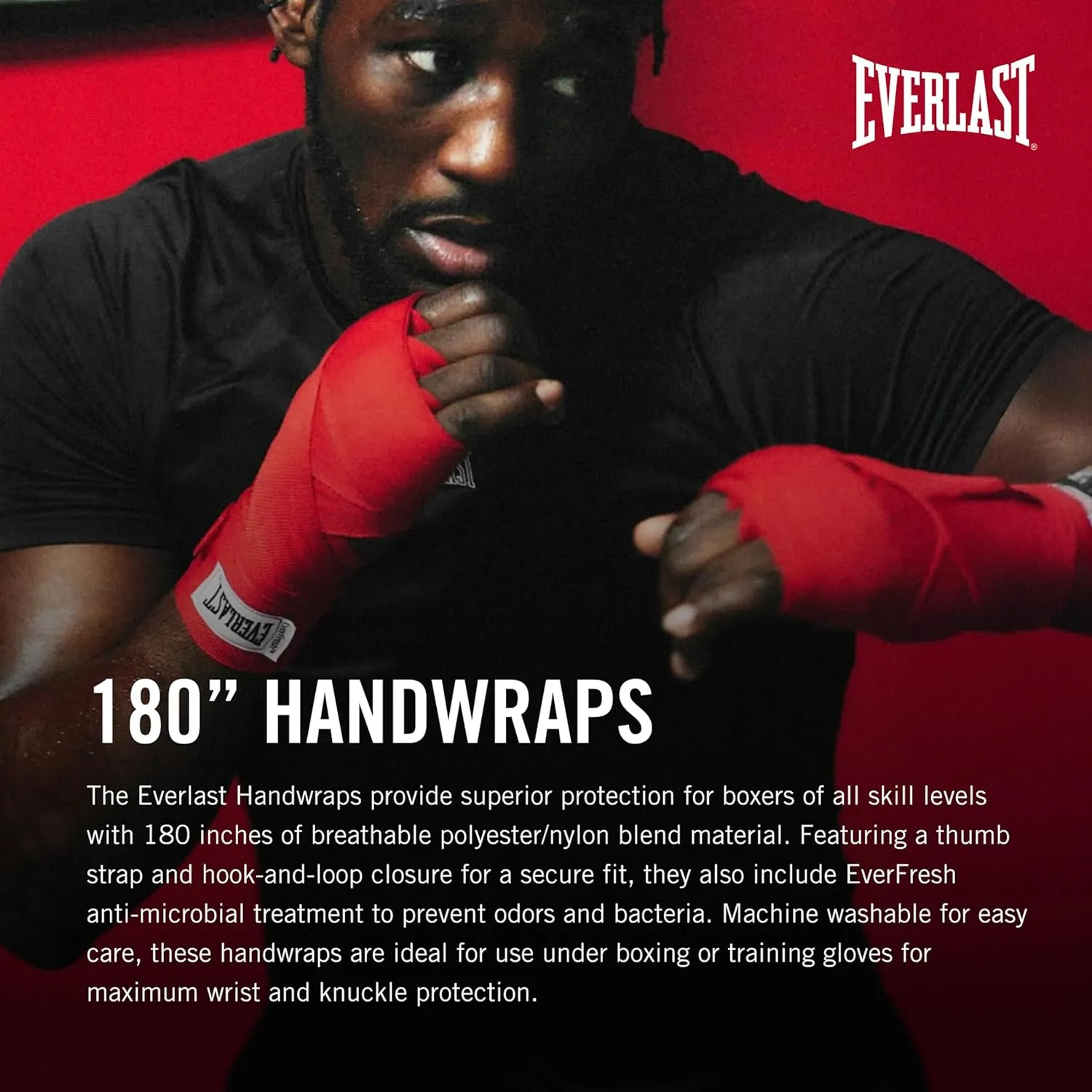 Everlast Boxing Handwraps, Machine Washable Speedbag Training and Martial Arts Hand Wrap