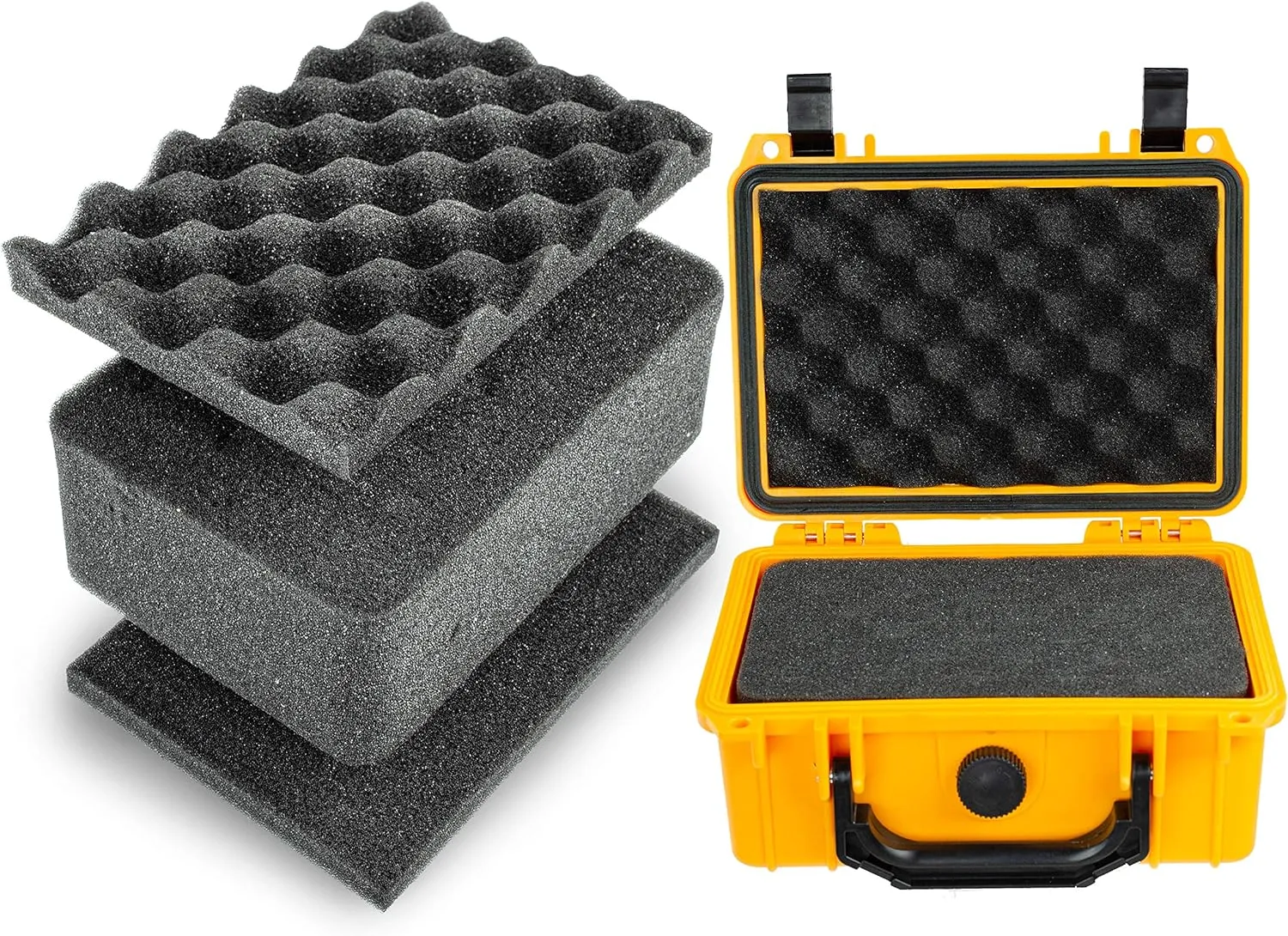 Eylar Protective Gear and Camera Hard Case Water & Shock Proof w/Foam TSA Approved 8.12 inch 6.56 inch 3.56 inch (Yellow)