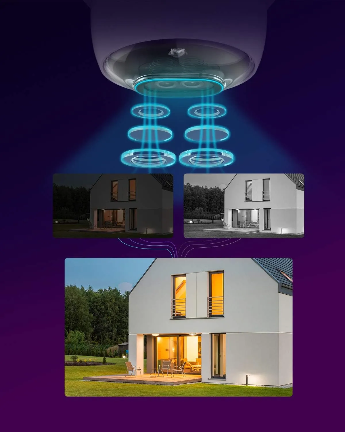 EZVIZ Outdoor Security Camera Dual Lens 1080P, Excellent Color Night Vision, Active Light & Siren Alarm with PIR Motion Detection, Weather Proof, Two-way Talk, the First Dual Lens Security Camera(C3X)