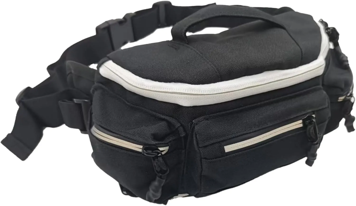 Fanny Pack for Men Women with Reflective Stripe, Concealed Casual Waist Bag with Adjustable Belt for Cycling Hiking Fishing Camping Travel (black)