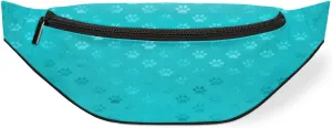 Fanny Pack for Women Men Waist Pack Dog Footprints Reflective Crossbody Bag with Adjustable Straps for Hiking Running Walking Travel Cycling