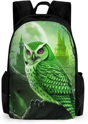 Fantasy Beautiful Owls Art Rucksack Polyester Anti-Theft Multipurpose Carry On Bag Large Capacity Travel and Sport Backpack Rucksack With Smooth Zippers