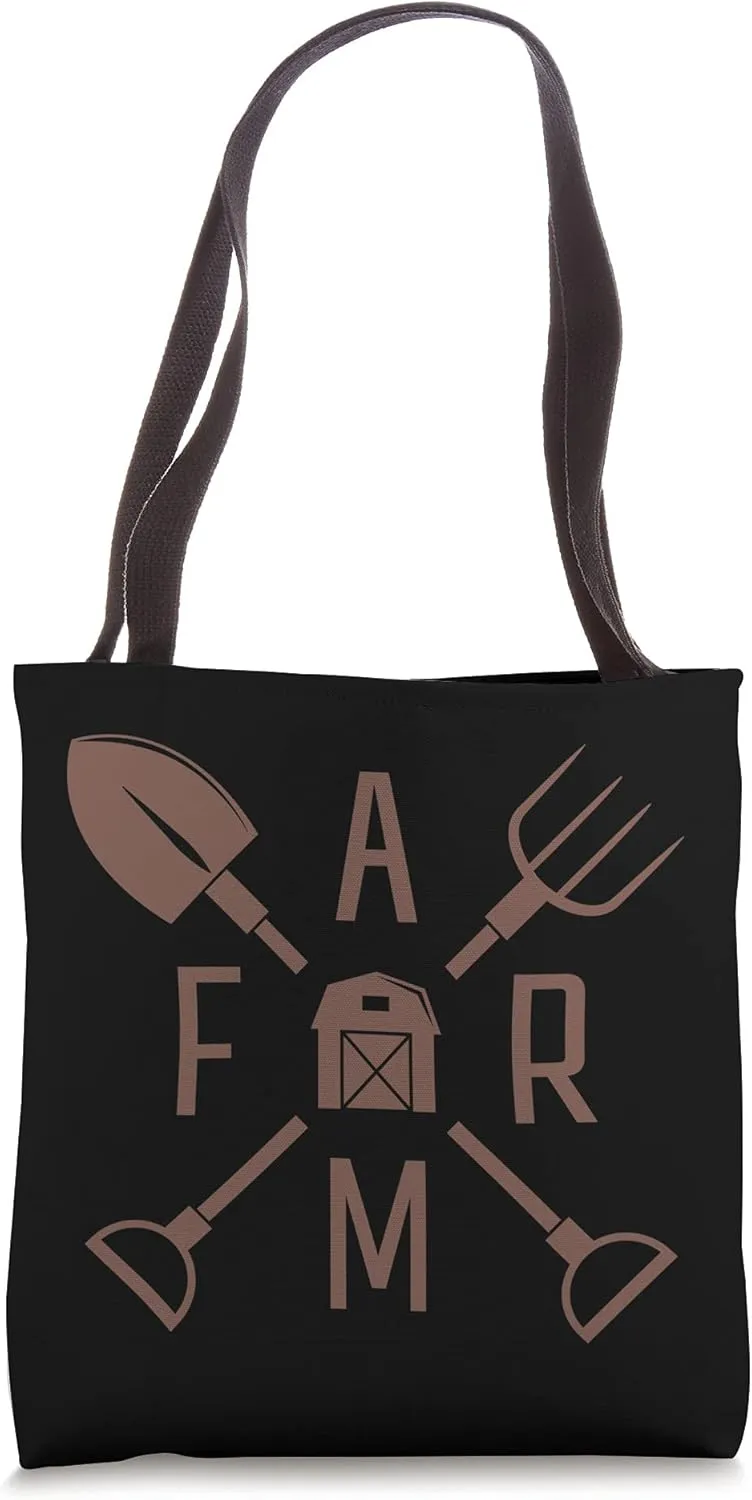 Farm Sweet Horse Rodeo Equestrian BARN Shovel Rake Tote Bag