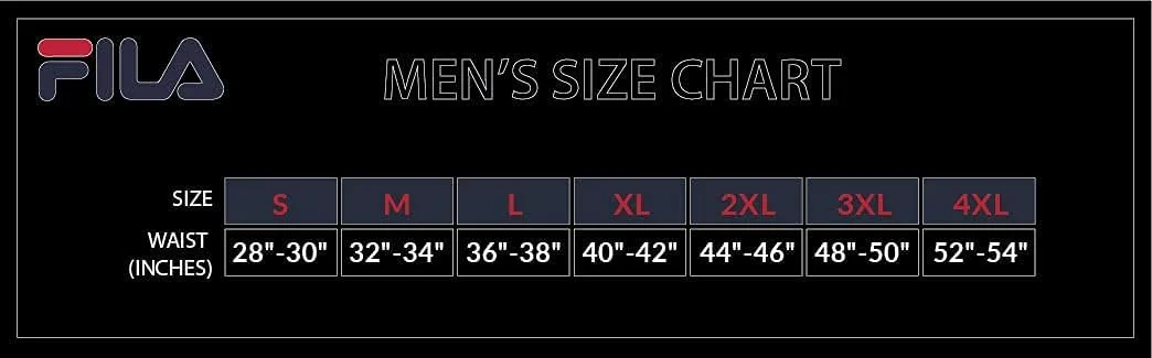 Fila Men's 6" Trunk No Fly Front with Pouch, Jersey & Mesh, 4-Pack