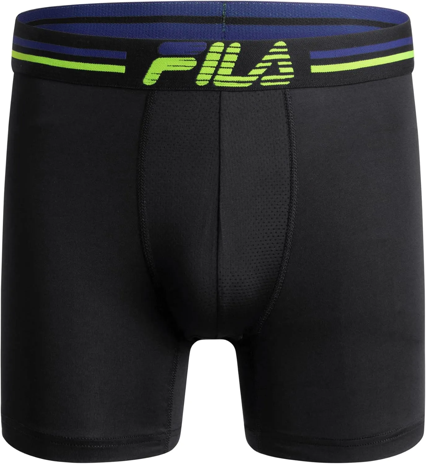 Fila Men's 6" Trunk No Fly Front with Pouch, Jersey & Mesh, 4-Pack