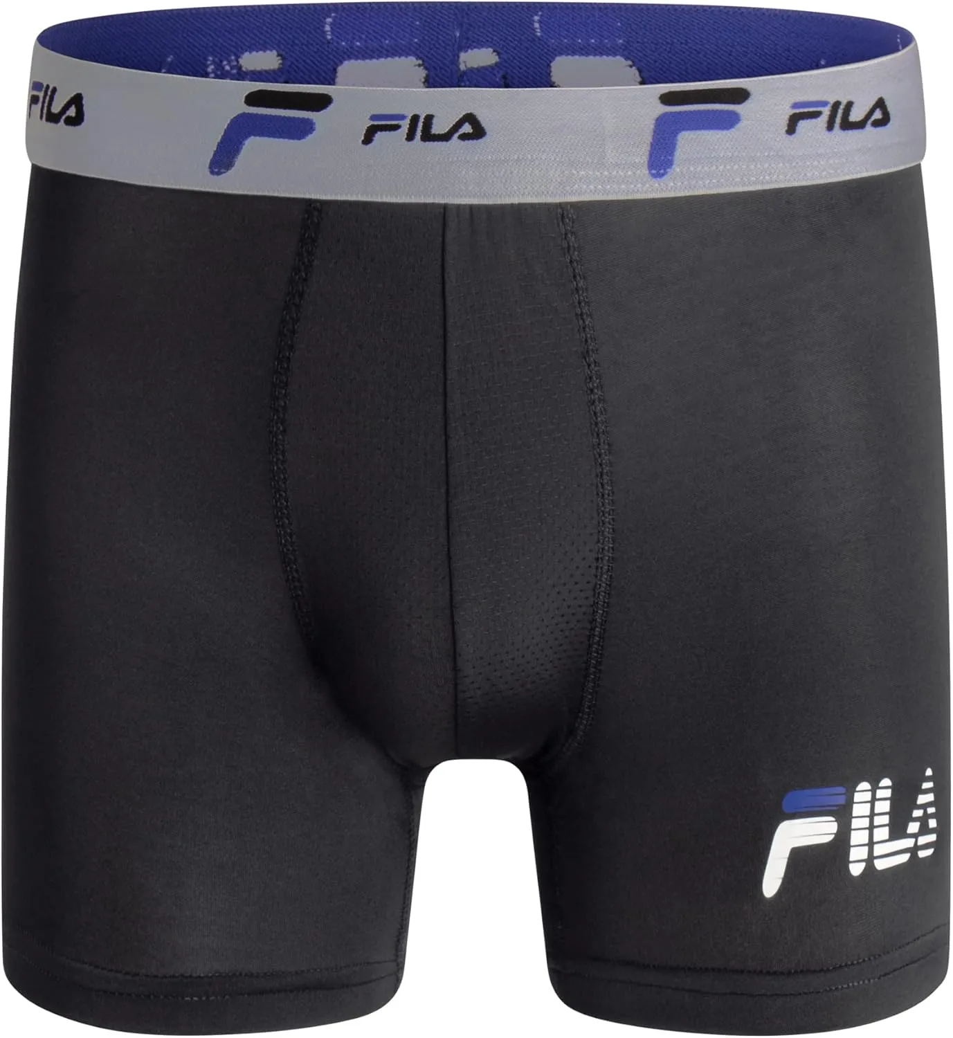 Fila Men's 6" Trunk No Fly Front with Pouch, Jersey & Mesh, 4-Pack