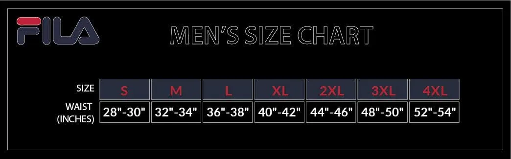 Fila Men's 6" Trunk No Fly Front with Pouch, Jersey & Mesh, 4-Pack