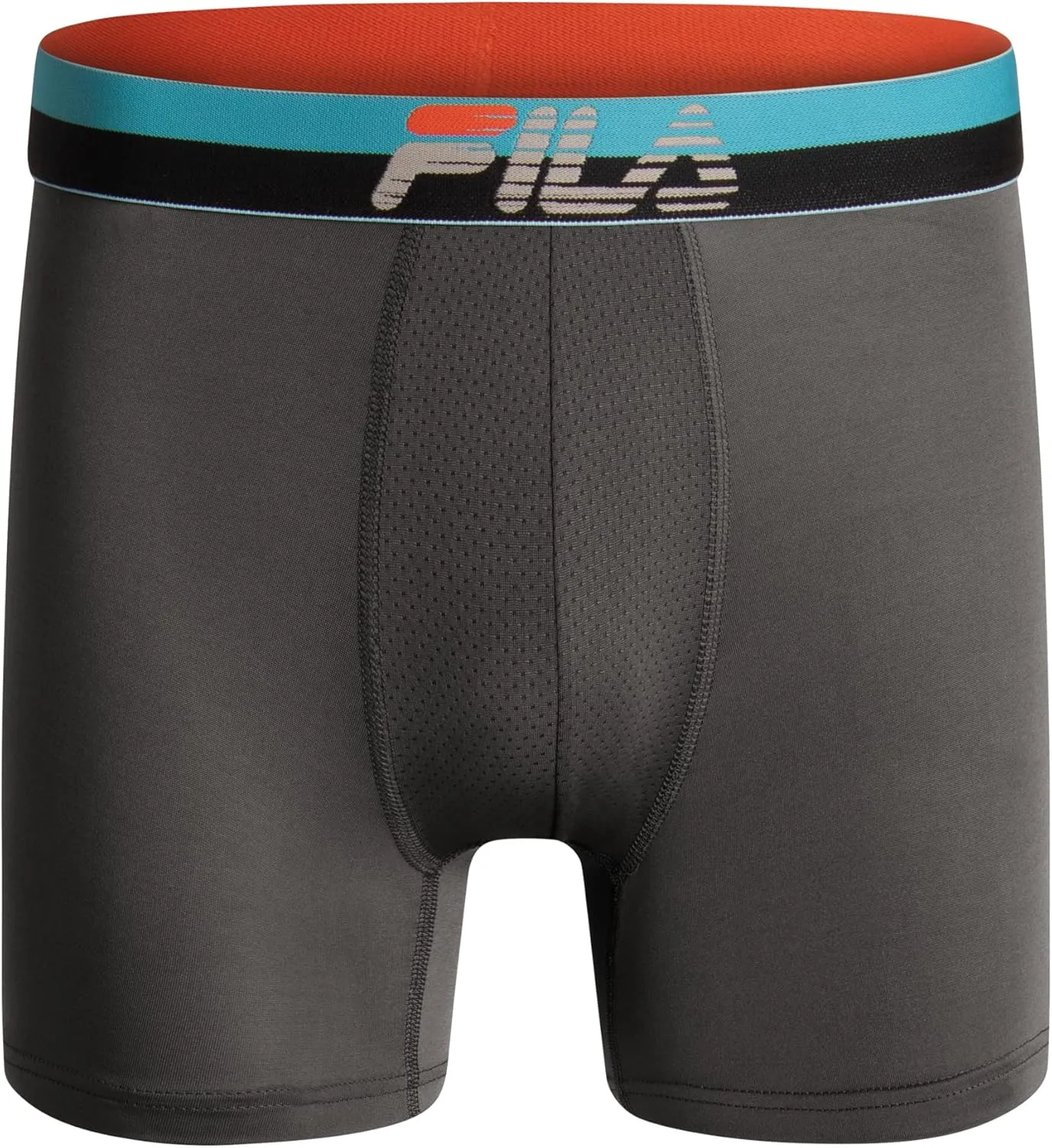 Fila Men's 6" Trunk No Fly Front with Pouch, Jersey & Mesh, 4-Pack