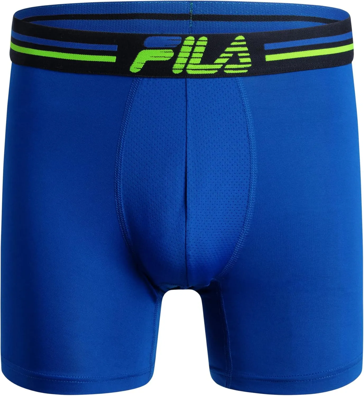 Fila Men's 6" Trunk No Fly Front with Pouch, Jersey & Mesh, 4-Pack