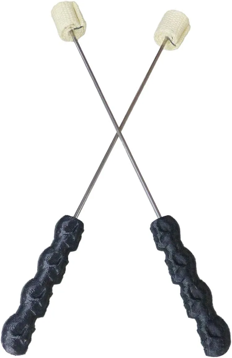 Fire Eating/Fleshing Torches - Rubber Grips, Stainless Steel Shaft, Wick Made of Kevlar, by:Trick Concepts