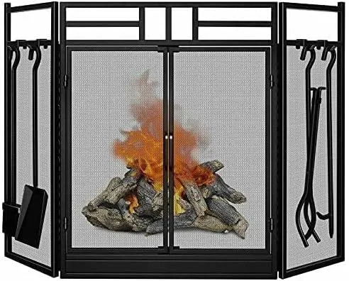 Fire Guard Screen Fireplace Screens Fireplace Screen with Doors Large Flat Guard Fire Screens with Black Fireplace Screen Flat Fireplace Screens Decorative The New