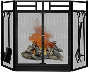 Fire Guard Screen Fireplace Screens Fireplace Screen with Doors Large Flat Guard Fire Screens with Black Fireplace Screen Flat Fireplace Screens Decorative The New
