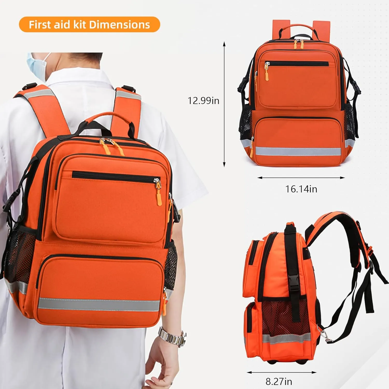 First Aid Bag Empty Madical Bag Responder Bag Trauma Backpack Empty,Medical Bag Backpack,Backpack Emergency Empty,Medicine Bag Empty,Medical Emergency Kits Storage Jump Bag Pack for EMT, EMS
