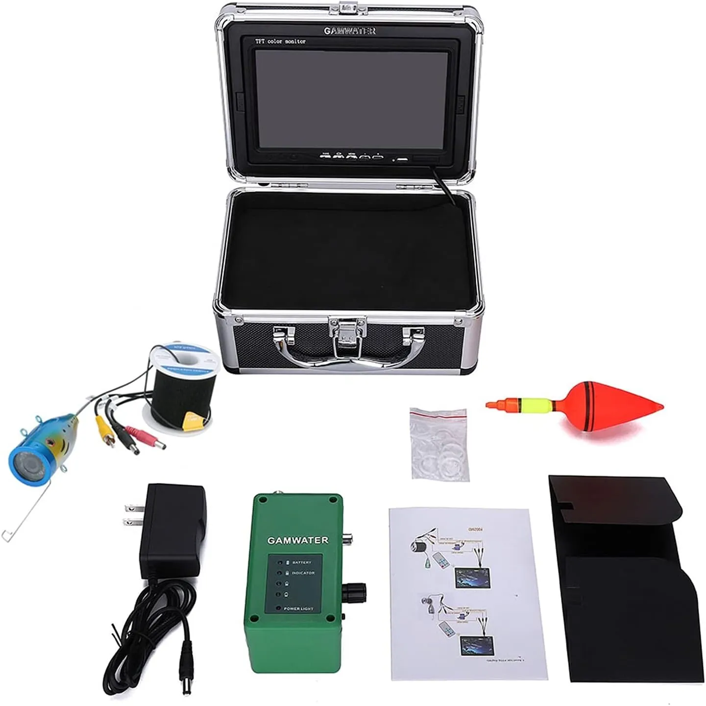 Fishing Camera, 7 Inch 1000tvl Underwater Fishing Video Camera Kit 12 PCS LED Infrared Lamp Lights Video Fish Finder Lake Underwater Fish Cam(F007M-20M-IR)