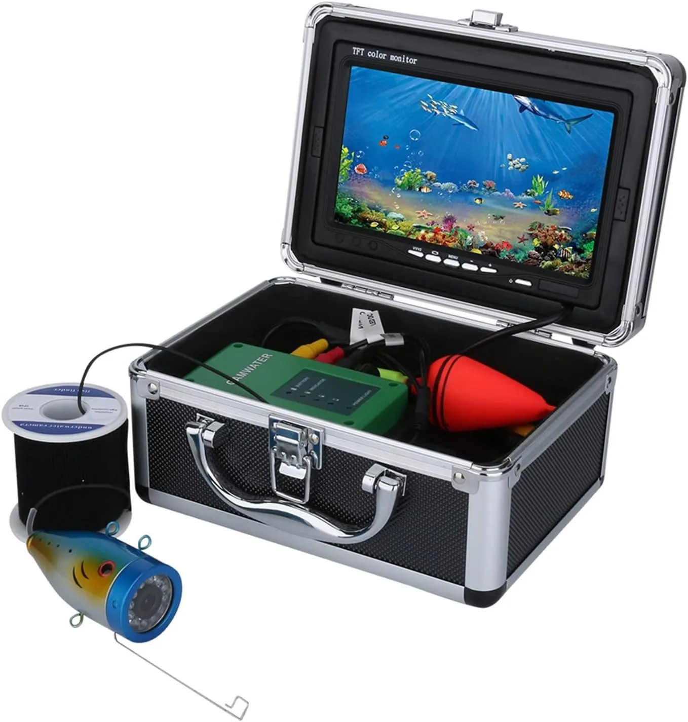 Fishing Camera, 7 Inch 1000tvl Underwater Fishing Video Camera Kit 12 PCS LED Infrared Lamp Lights Video Fish Finder Lake Underwater Fish Cam(F007M-20M-IR)