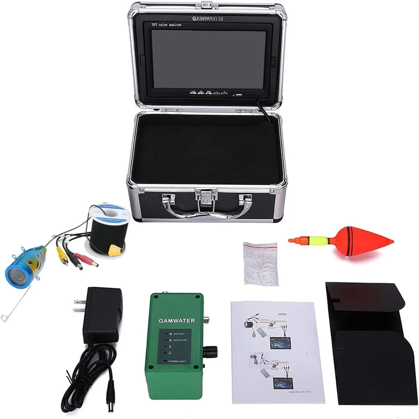Fishing Camera, 7" Inch Underwater Fishing Video Camera Kit 12 PCS LED Infrared Lamp Lights Video Fish Finder Lake Under Water Fish Camera(F007M-30M-IR)