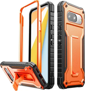 FITO for Google Pixel 8 Case, Dual Layer Shockproof Heavy Duty Phone Case Built-in Kickstand for Google Pixel 8 Phone (Orange)