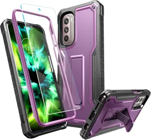 FITO for Moto G Stylus 5G 2022 Case(Only for 5G Version), Dual Layer Shockproof Heavy Duty Case with Screen Protector, Built-in Kickstand (Purple)