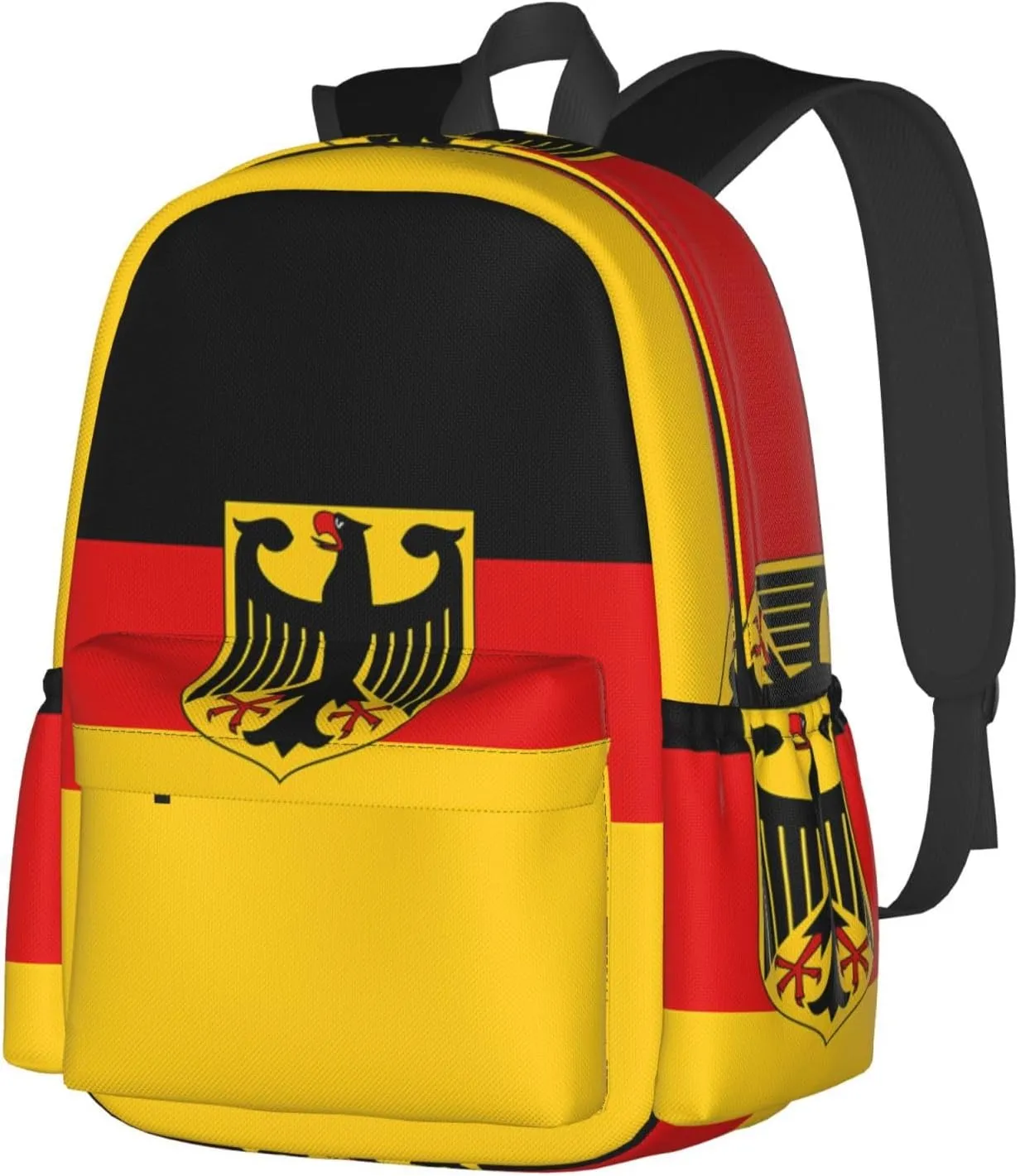 Flag German Coat Of Arms Laptop Commuter Backpack Shoulder Bag Casual Back Pack Daypack Bags With Side Pockets For Work Travel Daily Use