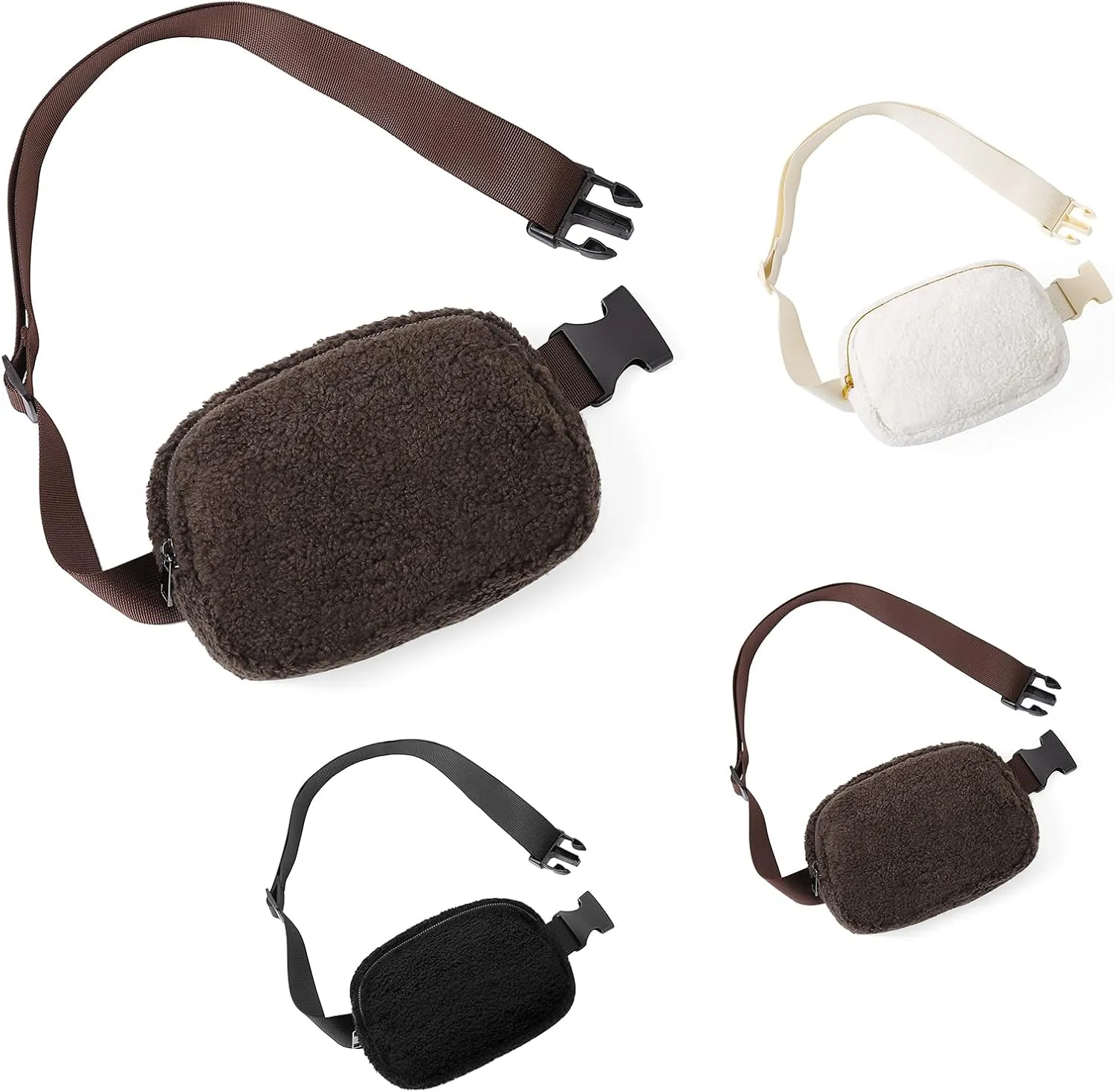 Fleece Fanny Pack for Women Men Everywhere Belt Bag with Adjustable Strap Fashion Waist Packs by Amxnx