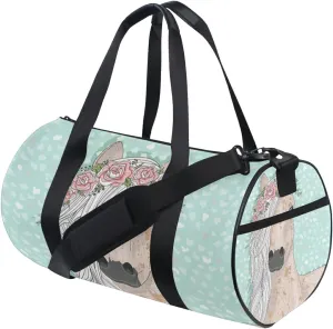 Flower Horse Duffel Bag,Canvas Travel Bag for Gym Sports and Overnight