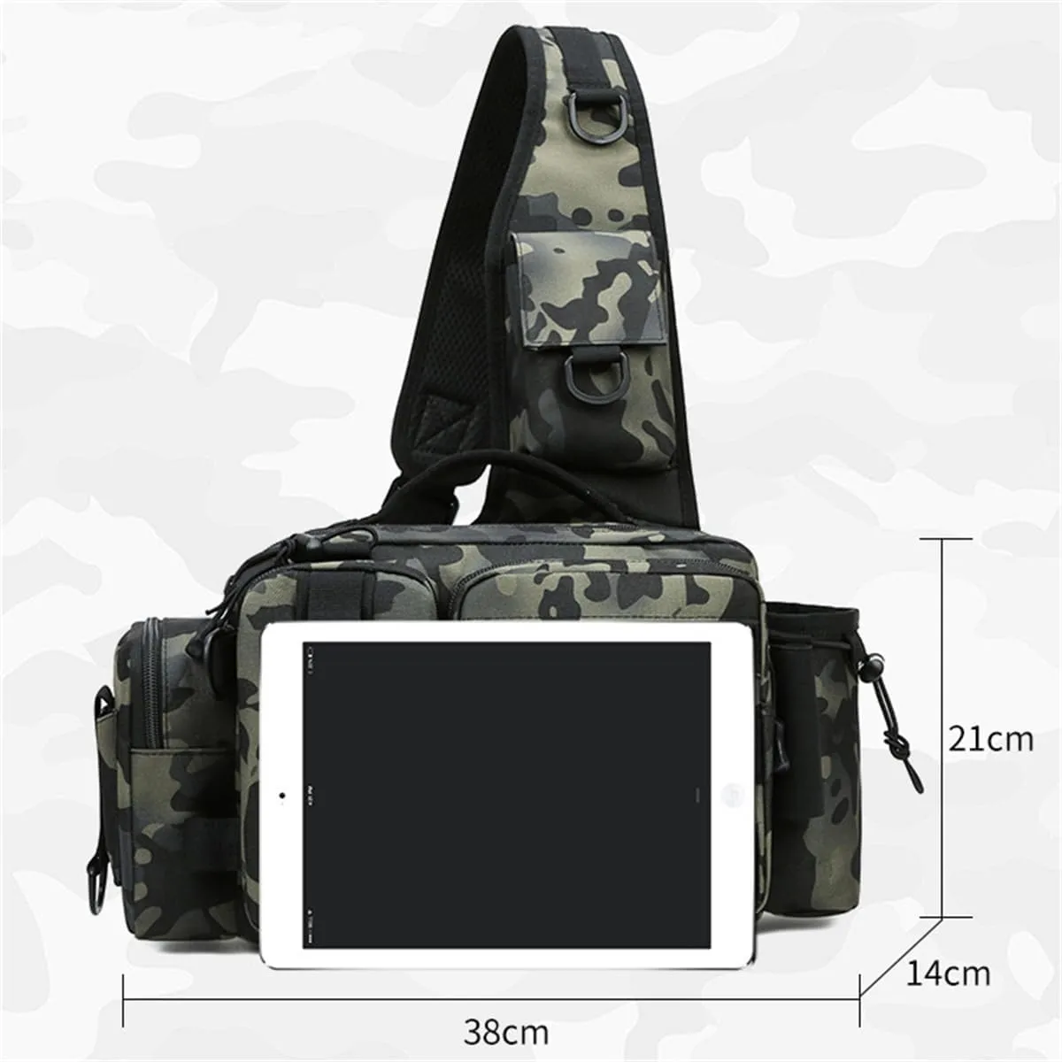 Fly Fishing Waist Bag, Outdoor Sport Tactical Crossbody Molle Fishing Waist Fanny Pack (B)