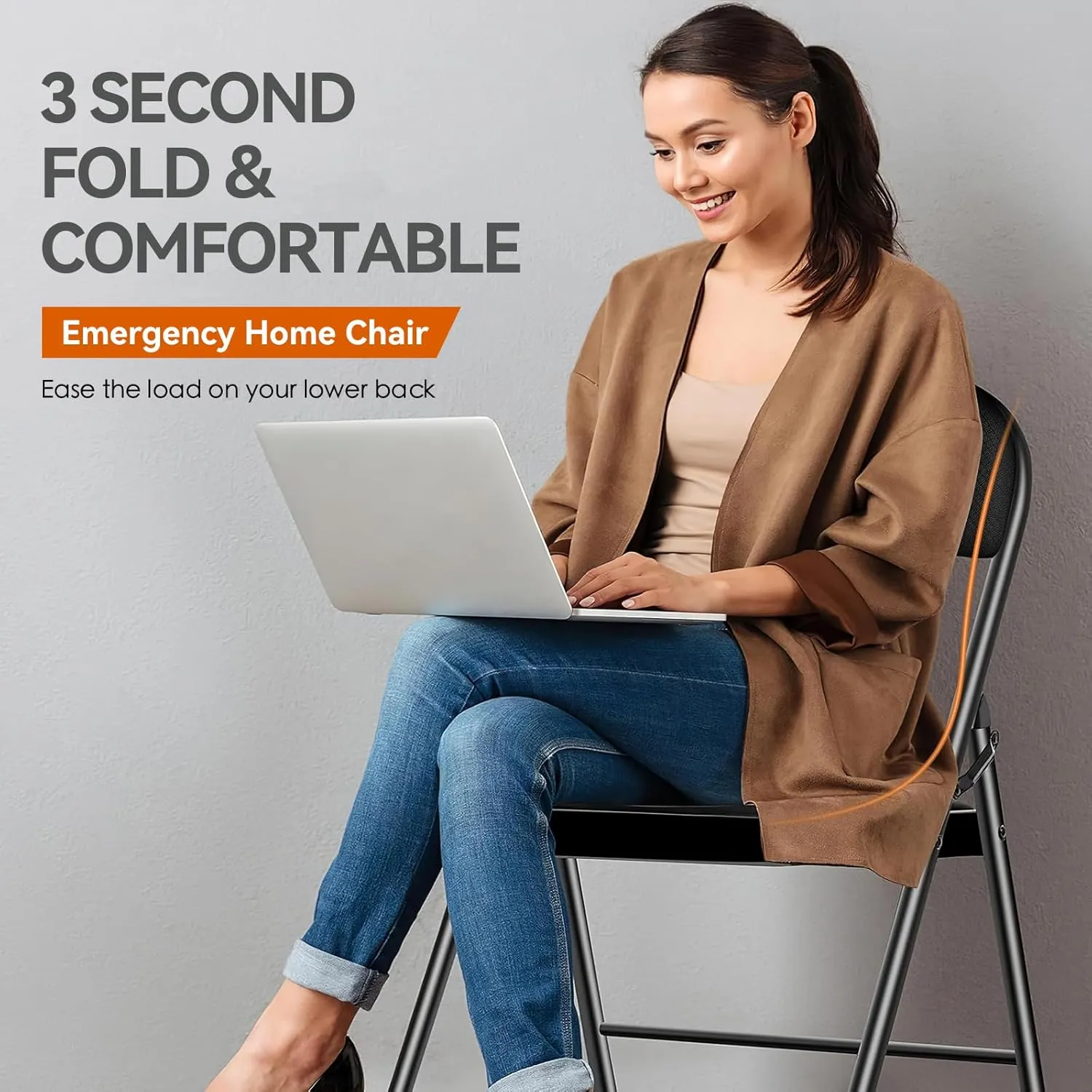 Folding Chairs with Cushion - Foldable Chairs 6 Pack Heavy Duty Steel Frame, 450lb Capacity Padded Seats for Indoor/Outdoor Parties, Compact Apartments Events (Black, 31" Height, 18" Seat)