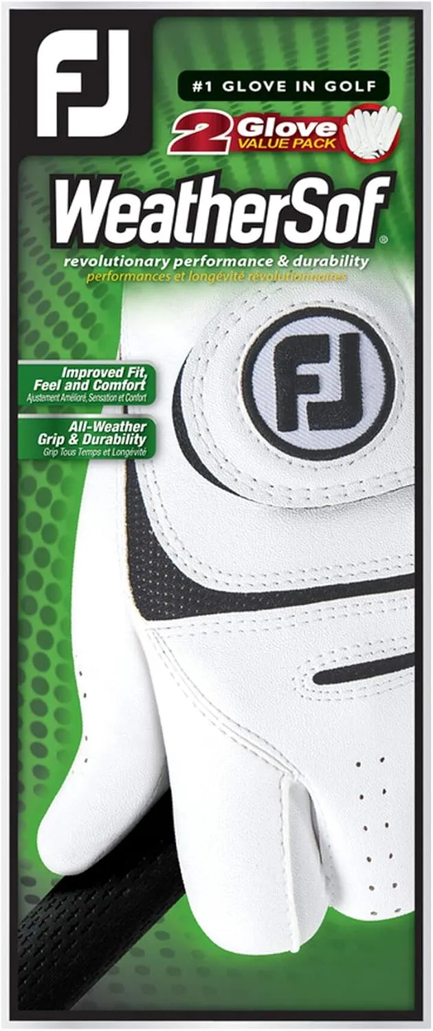 FootJoy Men's WeatherSof 2-Pack Prior Generation Golf Glove