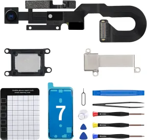 for iPhone 7 Ear Speaker Replacement Kit OEM with 7MP Facing Front Camera   Front Earpiece Module with Proximity Sensor Microphone Flex Part Ambient Light Fix Repair Tools A1660 A1778 A1779
