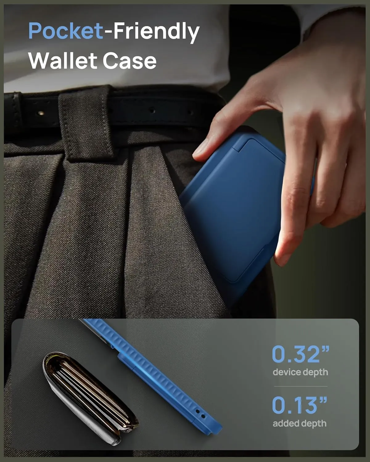 for Samsung Galaxy S25  Plus Case with Card Holder, Built-in Stand & Camera Lens Cover, Shockproof Rugged Silicone Raised Edge Protective Wallet Phone Case for Samsung S25  Plus 2025, Blue
