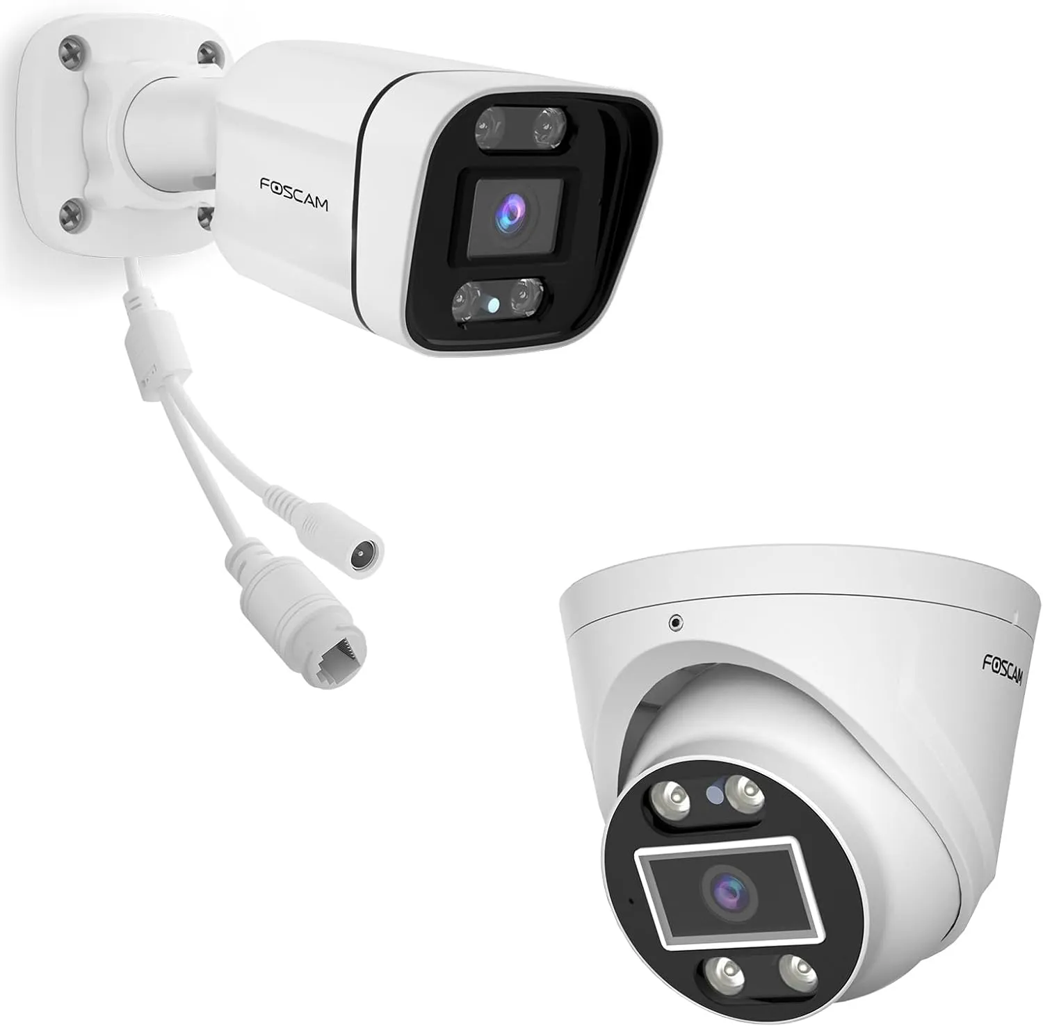 FOSCAM 3K T5EP & 4K V8EP Security POE IP Camera Outdoor Indoor, 2-Way Talk, Color Night Vision, Spotlight, Siren, Compatible with Alexa, Google Assistant IP66