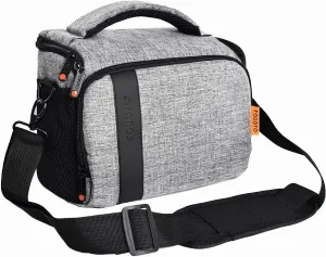 FOSOTO Compact SLR/DSLR Stylish Camera Bag Case Compatible for Nikon P900 B500 D3500 D5600 D7500, Canon EOS T6 T7i T5 4000D 80D, Sony A73 Mirrorless Camera Shoulder Case Waterproof Rain Cover (Gray)