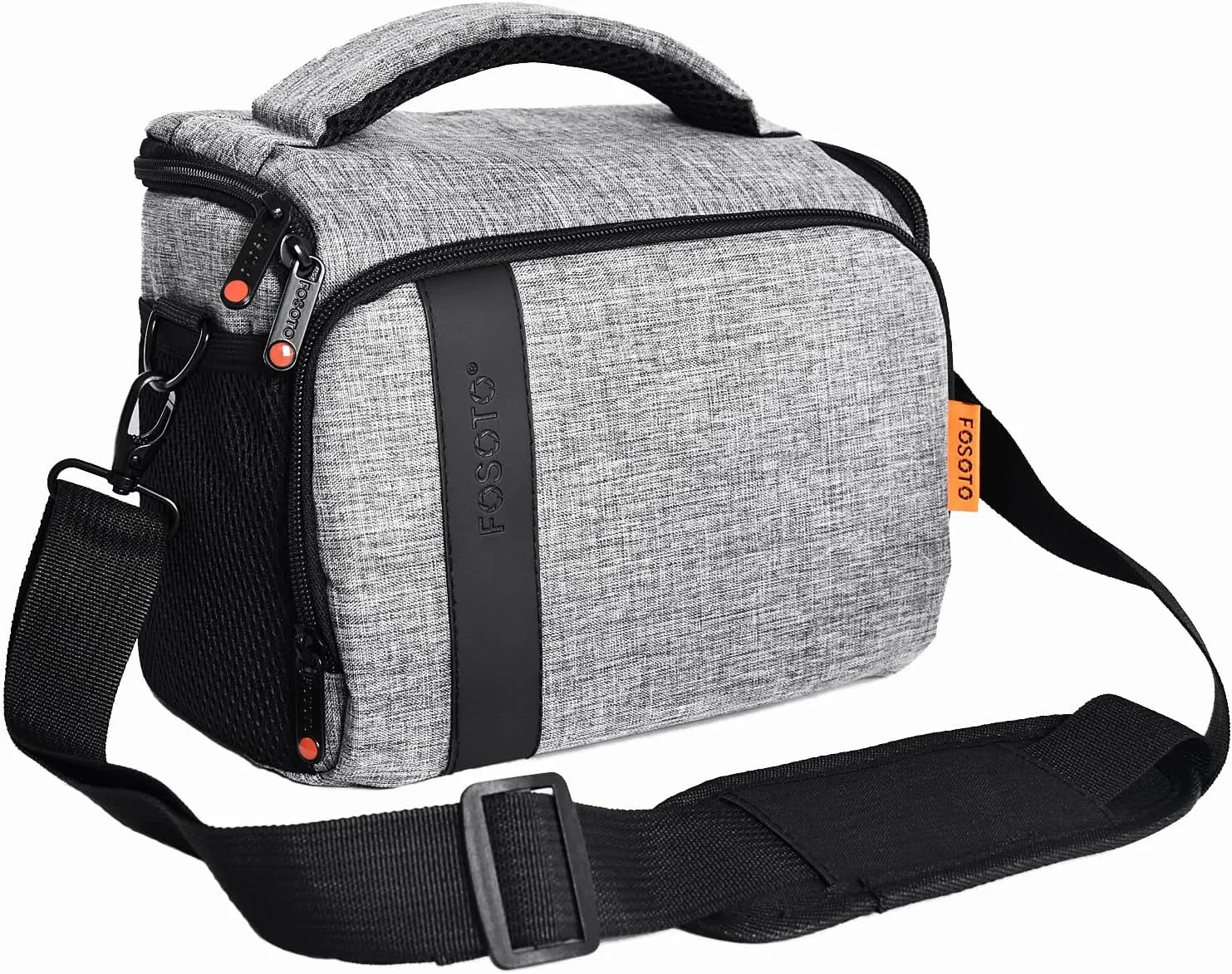 FOSOTO Compact SLR/DSLR Stylish Camera Bag Case Compatible for Nikon P900 B500 D3500 D5600 D7500, Canon EOS T6 T7i T5 4000D 80D, Sony A73 Mirrorless Camera Shoulder Case Waterproof Rain Cover (Gray)