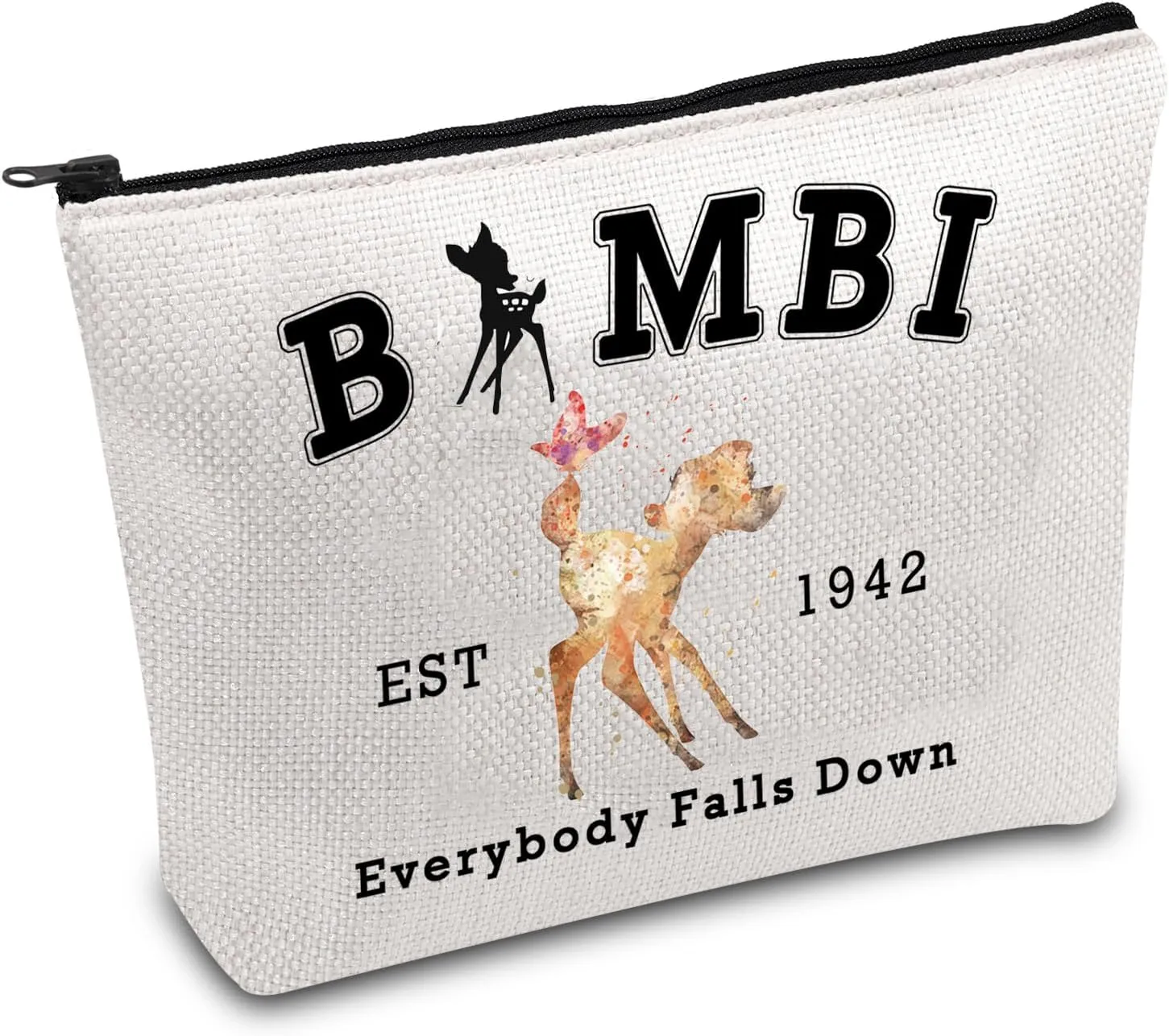 FOTAP B*mbi Deer Cosmetic Bag B*mbi Est 1942 Zipper Pouch Animal Kingdom Inspired Gift Deer Movie Fans Gift (B *mbi)