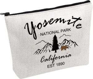 FOTAP Yosemite Girly Trip Gift Yosemite National Park Makeup Bag Yosemite Inspired Gift Road Trip Cosmetic Bag Mountain Hiking Gift (Yosemite)