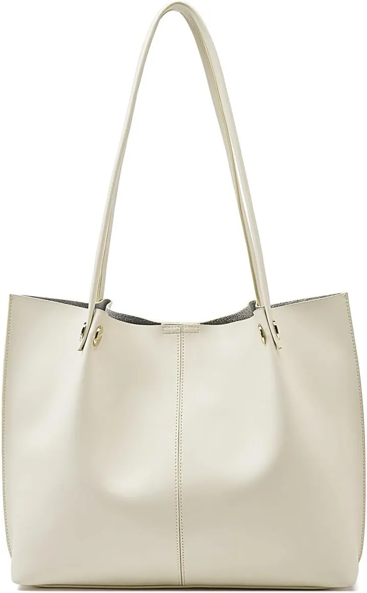 FOXLOVER Genuine Leather Shoulder Bags for Women Large Capacity Women's Tote Top-Handle Handbags with 2 Ways