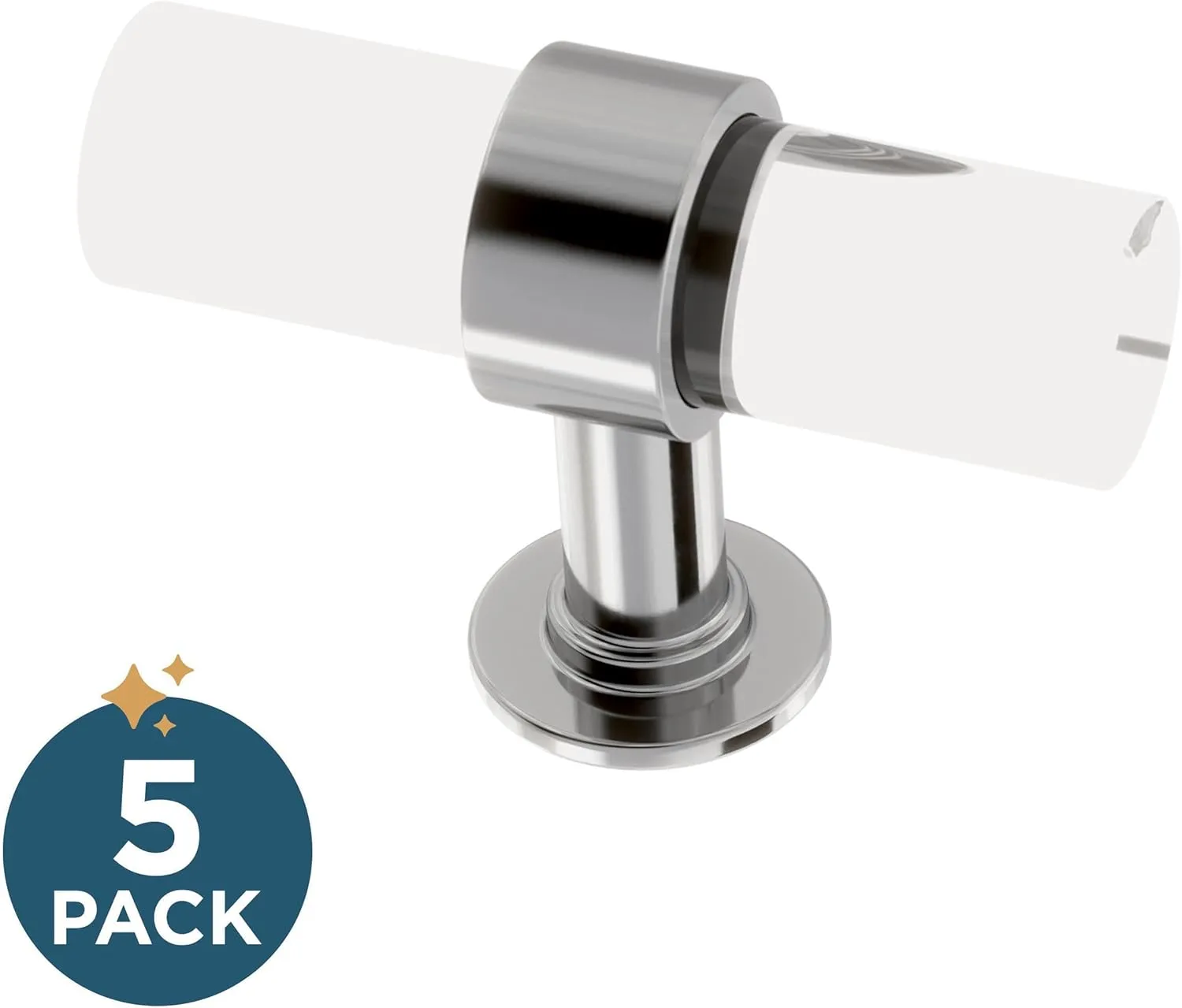 Franklin Brass Francisco Acrylic Bar (5-Pack) Cabinet Knobs Chrome and Clear Drawer Pulls for Kitchen, Dresser, Closet Door - 2" P46159-CHC-B