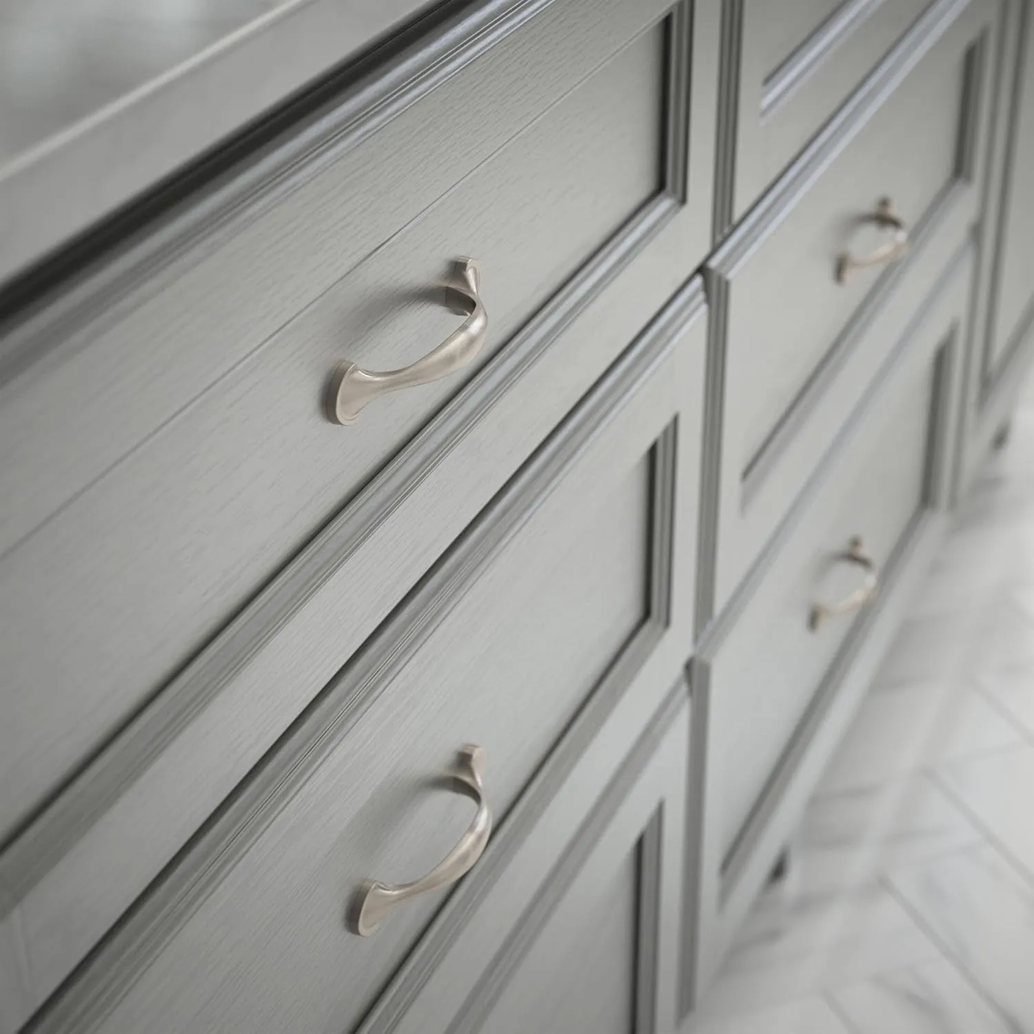 Franklin Brass Half Round Spoon Foot (10-Pack) Cabinet Handles 3' Hole Center Satin Nickel Kitchen Drawer Pulls Dresser, Furniture Hardware P39955Z-SN-B