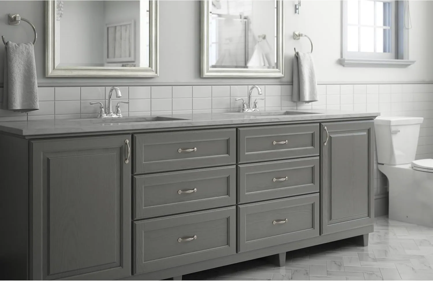 Franklin Brass Half Round Spoon Foot (10-Pack) Cabinet Handles 3' Hole Center Satin Nickel Kitchen Drawer Pulls Dresser, Furniture Hardware P39955Z-SN-B